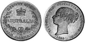 1/2 Соверен Австралия (1788 - 1939) Золото Виктория (1819 - 1901)