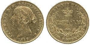 1/2 Соверен Австралия (1788 - 1939) Золото Виктория (1819 - 1901)