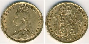 1/2 Соверен Велика Британія  Золото Вікторія (1819 - 1901)