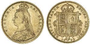 1/2 Соверен Великобритания  Золото Виктория (1819 - 1901)