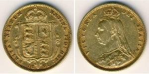 1/2 Соверен Великобритания  Золото Виктория (1819 - 1901)