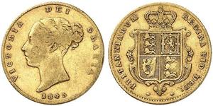 1/2 Соверен Сполучене королівство Великобританії та Ірландії (1801-1922) Золото Вікторія (1819 - 1901)