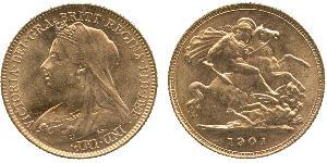 1/2 Соверен Сполучене королівство Великобританії та Ірландії (1801-1922) Золото Вікторія (1819 - 1901)