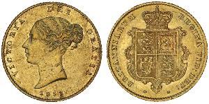 1/2 Соверен Сполучене королівство Великобританії та Ірландії (1801-1922) Золото Вікторія (1819 - 1901)