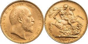 1/2 Соверен Сполучене королівство Великобританії та Ірландії (1801-1922) Золото Едвард VII (1841-1910)