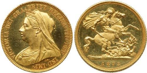 1/2 Соверен Сполучене королівство Великобританії та Ірландії (1801-1922) Золото Вікторія (1819 - 1901)