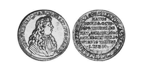 1/2 Талер Ансбах (1398–1792) Срібло John Frederick, Margrave of Brandenburg-Ansbach (1654 – 1686)