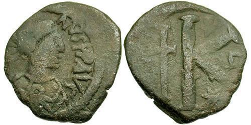 1/2 Фоллис Византийская империя (330-1453) Бронза Юстин I (450-527)