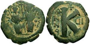 1/2 Фолліс Візантійська імперія (330-1453) Бронза Юстин II (520-578)