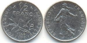1/2 Франк French Fifth Republic (1958 - ) Нікель 