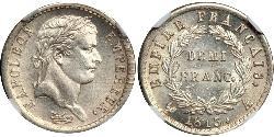 1/2 Франк Перша Французька імперія (1804-1814) Срібло Наполеон I Бонапарт(1769 - 1821)