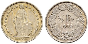 1/2 Франк Швейцарія Срібло 