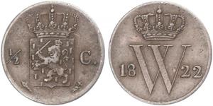1/2 Цент Королевство Нидерланды (1815 - ) Медь Виллем III