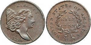 1/2 Цент США (1776 - ) Медь 
