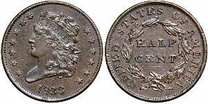 1/2 Цент США (1776 - ) Медь 