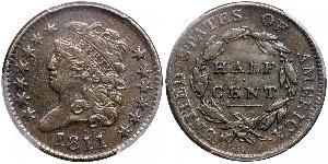1/2 Цент США (1776 - ) Медь 