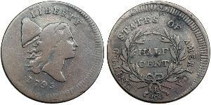 1/2 Цент США (1776 - ) Медь 