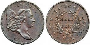 1/2 Цент США (1776 - ) Медь 