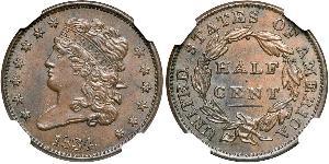 1/2 Цент США (1776 - ) Медь 