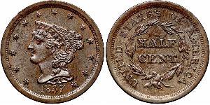 1/2 Цент США (1776 - ) Медь 