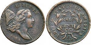 1/2 Цент США (1776 - ) Медь 