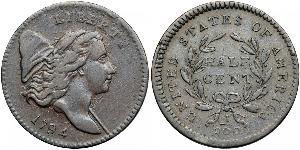 1/2 Цент США (1776 - ) Медь 