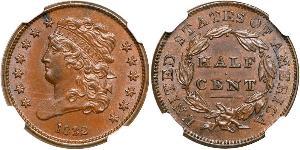 1/2 Цент США (1776 - ) Медь 