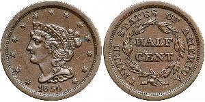1/2 Цент США (1776 - ) Мідь 