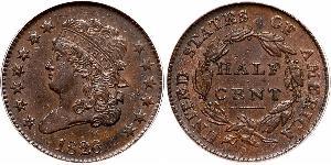 1/2 Цент США (1776 - ) Мідь 