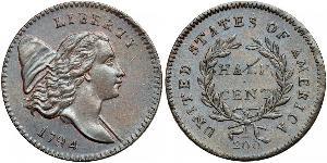 1/2 Цент США (1776 - ) Мідь 