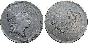 1/2 Цент США (1776 - ) Мідь 