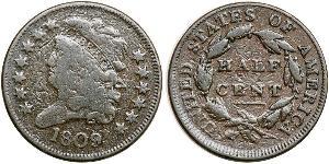 1/2 Цент США (1776 - ) Мідь 