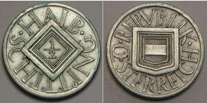 1/2 Шилінг Перша Австрійська Республіка (1918-1934) Срібло 