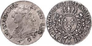 1/2 Экю Франкське королівство (843-1791) Срібло Людовик XVI (1754 - 1793)