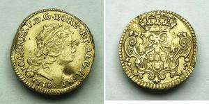 1/2 Эскудо Королевство Португалия (1139-1910) Золото Жуан V король Португалии (1689-1750)