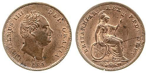 1/3 Farthing Vereinigtes Königreich von Großbritannien und Irland (1801-1922) Kupfer Wilhelm IV (1765-1837)