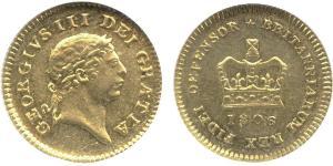 1/3 Guinea Regno Unito di Gran Bretagna e Irlanda (1801-1922) Oro Giorgio III (1738-1820)