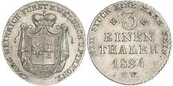 1/3 Thaler Principauté de Waldeck-Pyrmont (1180 - 1918) Argent Georges II de Waldeck-Pyrmont