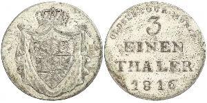 1/3 Thaler Grand Duchy of Oldenburg (1814 - 1918) Argento Pietro Federico Guglielmo di Oldenburg