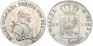 1/3 Thaler Regno di Prussia (1701-1918) Argento Federico Guglielmo II di Prussia