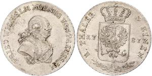 1/3 Thaler Reino de Prusia (1701-1918) Plata Federico Guillermo II de Prusia