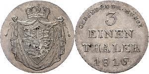 1/3 Thaler 奥尔登堡大公国 (1814 - 1918) 銀 威廉 (奥尔登堡)