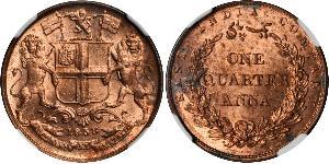 1/4 Anna Raj Británico (1858-1947) Cobre 