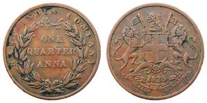 1/4 Anna Britisch-Indien (1858-1947) Kupfer 