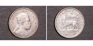 1/4 Birr Ethiopia (1270 - ) Argent Menelik II of Ethiopia ( 1844 -1913)