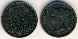 1/4 Cent Établissements des détroits (1826 - 1946) Cuivre 