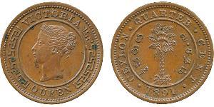 1/4 Cent 斯里蘭卡 (1948 - ) 銅 维多利亚 (英国君主)