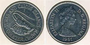 1/4 Crown Turks and Caicos Islands (1783 - ) Copper/Nickel Elizabeth II (1926-2022)