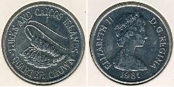 1/4 Crown Turks and Caicos Islands (1783 - ) Copper/Nickel Elizabeth II (1926-2022)