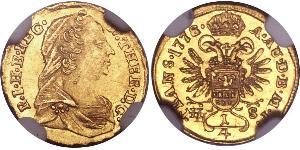 1/4 Ducat Sacro Romano Impero (962-1806) Oro Maria Theresa of Austria (1717 - 1780)